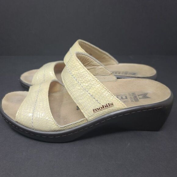 Mephisto Mobils Leather Snakeskin Embossed Sandals, Women's Size 6 - Picture 4 of 9